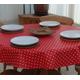 140cm Diameter Round PVC Tablecloth - Red Polka Dot