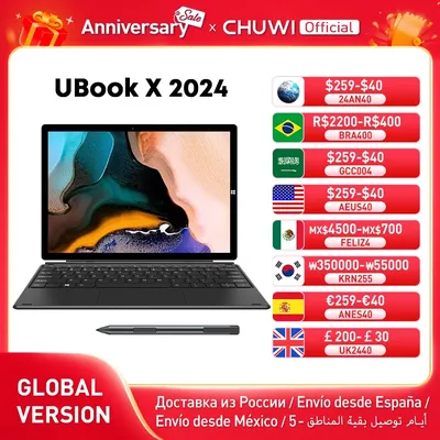 CHUWI UBook X 2024 Tablet Windows 2 In 1 Laptop i5-10210Y Tablet da 12 pollici 2K IPS 12GB 512GB