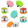 Sauce Cup Silicone Cover Leak-proof Salad Tomato Sauce Bento Saucer 304 Stainless Steel Sauce Cup