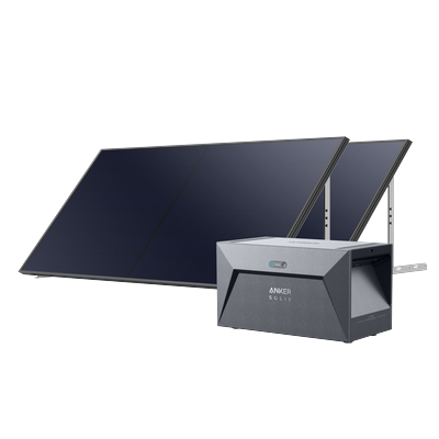 Anker SOLIX Balkonkraftwerk mit Speicher (890W IBC-Modul PV | 1600Wh) und Bodenhalterungen