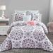 Style quarters-Callie Medallion 7pc Comforter Set-100% cotton-Black Gray and Pink Medallion Print - Machine Washable - King