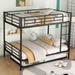 Full Over Full/Full XL Over Queen Bunk Bed with Trundle, Metal Triple Bunk Beds w/ Ladder, 3 in 1 Bunk Beds for Kids Teens