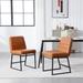 Upholstered Leather Dining Chairs Set of 2 with Metal Legs, Mid Century Modern Leisure Chairs for Living Room Dining Room