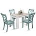 Costway 5 PCS Dining Set Modern Rectangle Table & 4 Rubber Wood Chairs