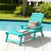 LUE BONA Outdoor Adjustable Wheeled Chaise Lounge Chairs with Arms for Patio, Deck, Backyard - 78.9"L x 24"W x 39.7"H