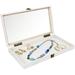 Wood Glass Top Jewelry Display Case Accessories Storage Box - S