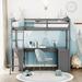 Twin size Wooden Loft Platform Bed w/ Drawers, Cabinet, Shelves, Desk