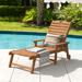 LUE BONA Outdoor Adjustable Wheeled Chaise Lounge Chairs with Arms for Patio, Deck, Backyard - 78.9"L x 24"W x 39.7"H