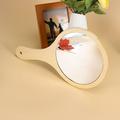 wood mirror 1PC Handheld Mirror Wooden Frame Cosmetic Mirror Makeup Mirror for Women Girls Wood Color