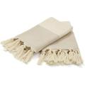 Hand Kitchen - Bathroom Decorative - 100% Cotton Turkish - Peshtemal Soft Towel For Face Hand Hair Home Tea Dishcloth Guests - Absorbent Quick Dry Set Of 2 (Beige)