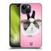 Head Case Designs Funny Animals Pretty Bunny In Sunglasses Hard Back Case Compatible with Apple iPhone 15