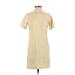 Everlane Casual Dress - Shift Crew Neck Short sleeves: Yellow Solid Dresses - Women's Size X-Small