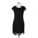 Lulus Cocktail Dress - Party Scoop Neck Short sleeves: Black Print Dresses - Women's Size Medium