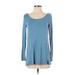 Aerie Active T-Shirt: Blue Solid Activewear - Women's Size Small