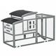 PawHut Chicken Coop Wooden Poultry Cage with Openable Roof Tray Nesting Box