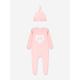 DKNY Baby Girls 2 Piece Hanging Gift Set In Pink Size 0 - 3 Mths