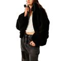 Free People Womens Black Get Cozy Teddy Jacket