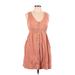 Wishlist Casual Dress - Mini Scoop Neck Sleeveless: Brown Print Dresses - Women's Size Medium