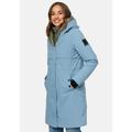 Kurzmantel NAVAHOO "Snowelf", Damen, Gr. L (40), blau (mittelblau), Obermaterial: 45% Baumwolle, 55% Nylon, Futter: 100% Polyester, Wattierung: 100% Polyester, Ärmelfutter: 100% Polyester, casual, gerade knielang, Langarm Ärmel ohne Ärmelschlitz...