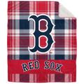 Pegasus Boston Red Sox 50" x 60" Plaid Flannel Sherpa Plush Blanket