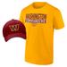 Men's Fanatics Branded Gold/Burgundy Washington Commanders T-Shirt & Adjustable Hat Combo Pack