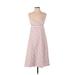J.Crew Factory Store Casual Dress - A-Line Plunge Sleeveless: Pink Print Dresses - Women's Size 4