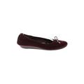 Flats: Slip-on Wedge Casual Burgundy Print Shoes - Women's Size 8 - Round Toe