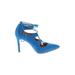 Loeffler Randall Heels: Pumps Stilleto Chic Blue Print Shoes - Women's Size 6 - Pointed Toe