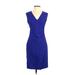 Diane von Furstenberg Casual Dress - Party V Neck Sleeveless: Blue Print Dresses - Women's Size 4