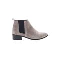 RAYE Ankle Boots: Chelsea Boots Chunky Heel Casual Gray Shoes - Women's Size 7 1/2 - Almond Toe