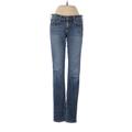 Adriano Goldschmied Jeggings - Low Rise Straight Leg Boyfriend: Blue Bottoms - Women's Size 26 - Dark Wash