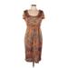 Signature by Robbie Bee Casual Dress - Sheath Scoop Neck Short sleeves: Brown Dresses - Women's Size 12