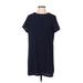 Lulus Casual Dress - Mini Crew Neck Short sleeves: Blue Print Dresses - Women's Size Medium