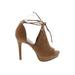 Apt. 9 Heels: D'Orsay Stiletto Cocktail Party Tan Solid Shoes - Women's Size 9 - Open Toe