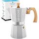 GROSCHE Milano Moka pot, Stovetop Espresso maker, Greca Coffee Maker, Stovetop coffee maker and espresso maker percolator (Grey, 9 cup)