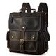 BRASS TACKS Leathercraft Men's Convertible Genuine Leather Briefcase Backpack with Single-Buckle Closure (Dark Brown)