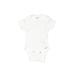 Gerber Organic Short Sleeve Onesie: White Print Bottoms - Size Newborn