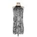 Unyx Casual Dress - Mini High Neck Sleeveless: Silver Paisley Dresses - Women's Size X-Small - Paisley Wash