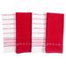 KAF Home S4 Kitchen Towels Holiday Red Embroidered Monaco Set of 4 Cotton in Pink/Red | 28 H x 18 W in | Wayfair KT-EMN-RP4K