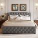 Red Barrel Studio® Jontrell Queen Tufted Upholstered Storage Platform Bed Upholstered, Linen in Gray | 43.3 H x 64.5 W x 83.1 D in | Wayfair