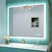 Ivy Bronx Bideford Lighted Bluetooth Bathroom Mirror, LED Vanity Wall Mirror Dimmable-3 Color Temperature Metal | 28 H x 40 W x 1 D in | Wayfair