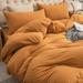 Eider & Ivory™ Fordbridge Jersey Duvet Cover Set Cotton/Jersey Knit/T-Shirt in Orange | Twin Duvet Cover + 1 Standard Sham | Wayfair