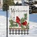 The Holiday Aisle® Jensie Welcome Red Cardinal Double Sided Polyester Garden Flag | 12 H x 18 W in | Wayfair EEA1C13585104BC49A0F6CC804F088DC