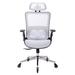 Inbox Zero Liatrice Mesh Office Chair, Computer Chair, Ergonomic Task Chair Mesh in Gray/Blue | 46.6 H x 30.7 W x 30.7 D in | Wayfair