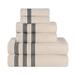 Latitude Run® Ilseruth Zero Twist Cotton Ribbed Modern Geometric Border Soft 6 Piece Bathroom Towel Set 100% Cotton in Gray/White | 30 W in | Wayfair
