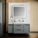 Hokku Designs Jaizon 25.6" Wall Mounted Single Bathroom Vanity w/ Ceramic, Acrylic Top w/ Mirror in Gray | 22.625 H x 25.6 W x 17.75 D in | Wayfair