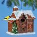 The Holiday Aisle® Jinu 15 in x 8 in x 7 in Birdhouse Resin/Metal in Brown | 15.12 H x 8 W x 6.75 D in | Wayfair 028FACD39D90477581D2316DF08980E5