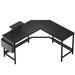 Wade Logan® Bejan 59" W L-Shaped Executive Desk Wood/Metal in Black | 29.5 H x 59 W x 18.9 D in | Wayfair 68DB340430844F9D98C0846A23208FCA