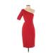 Jill Jill Stuart Cocktail Dress - Sheath Open Neckline Short sleeves: Red Print Dresses - Women's Size 4