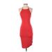 Express Casual Dress - Bodycon Crew Neck Sleeveless: Orange Print Dresses - Women's Size 2X-Small